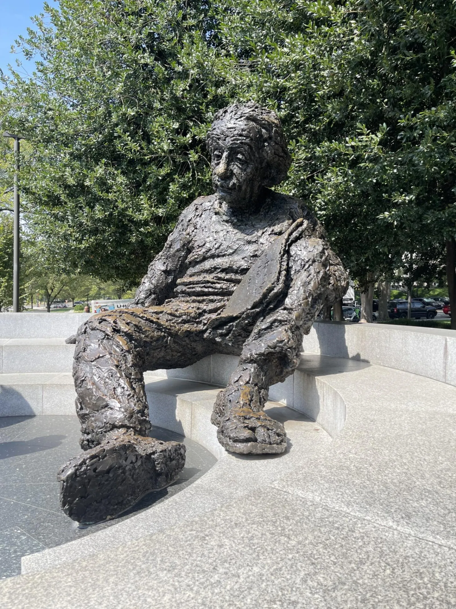 The bronze Albert Einstein Memorial statue on Constitution Avenue