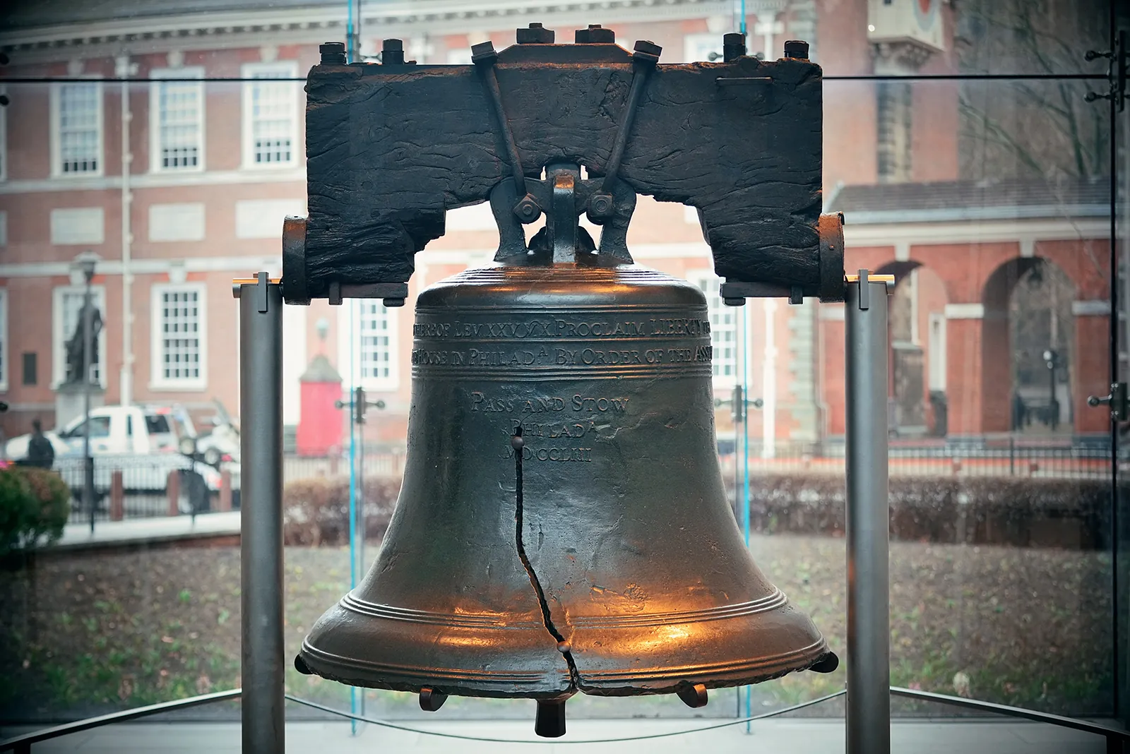 The Liberty Bell in its pavilion in Philadelphia