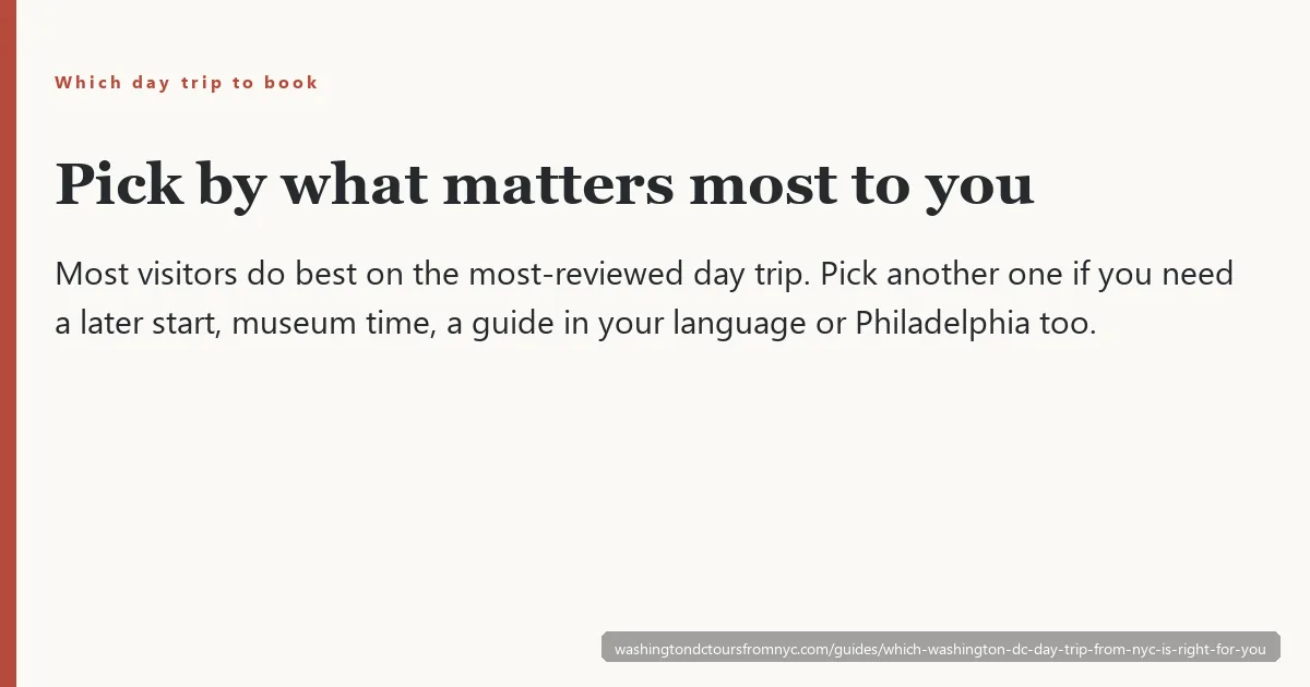 A traveller in Midtown Manhattan at dawn comparing Washington DC tour departures on a phone